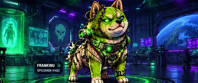 Frankinu, specimen 402, on the pedestal of the Cabal Laboratory